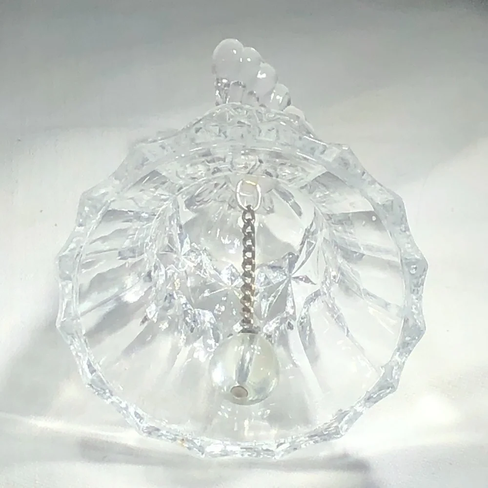 VINTAGE CUT CRYSTAL BELL WITH BUTTERFLY TOP